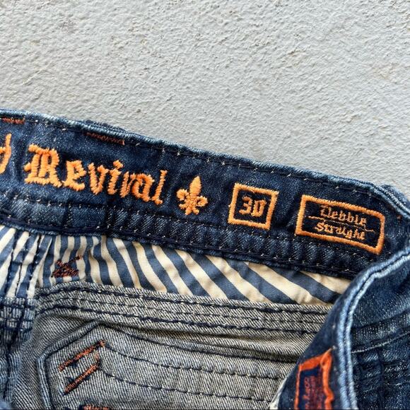 Rock Revival Debbie Straight dark wash flap pocket jeans Size 30 - Picture 5 of 6